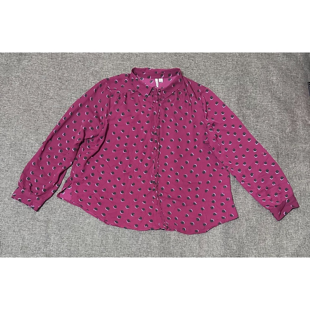 ELLE Women's  XL‎ Chiffon Button Front Blouse